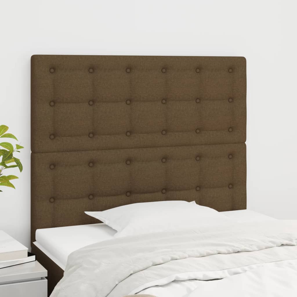 Cabeceira castanho escuro 80x5x118/128 cm tecido