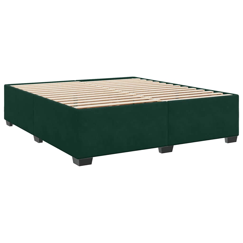 Estrutura de cama sem colchão 200x200 cm veludo verde-escuro