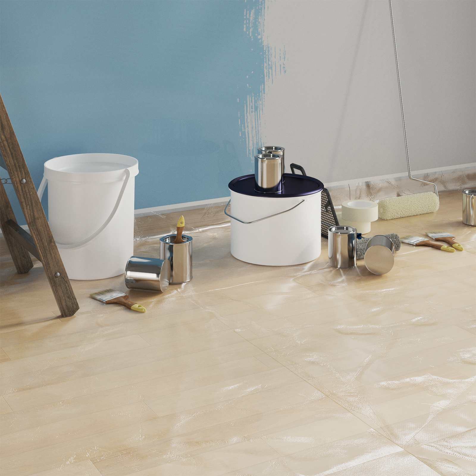 Lona de poeira com fita adesiva 6 unid. transparente HDPE