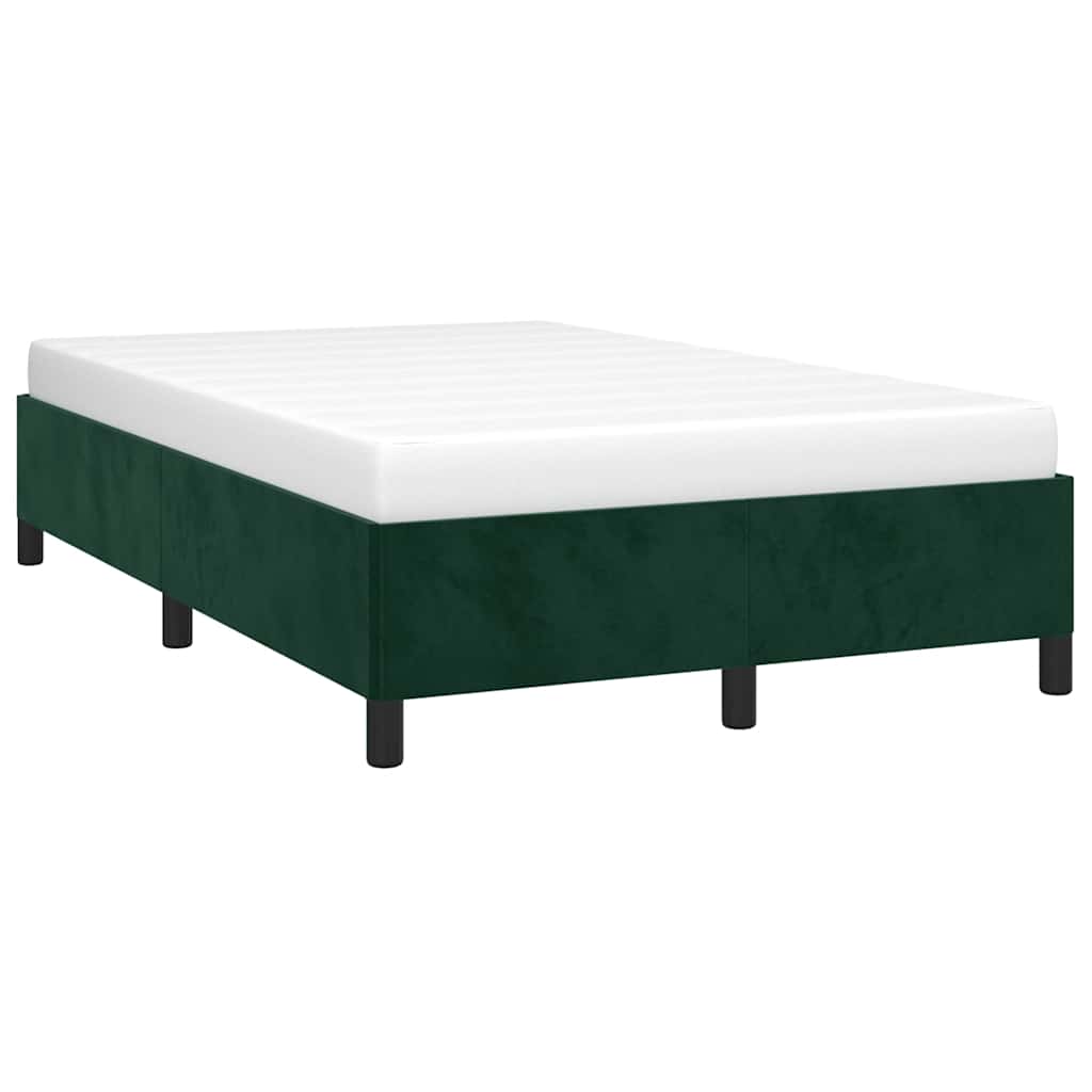 Estrutura de cama sem colchão verde escuro 120x190 cm veludo