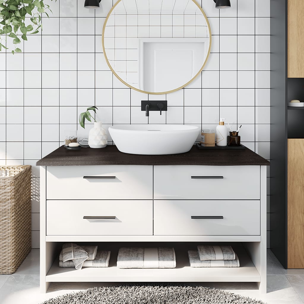 Bancada p/ wc 100x60x2 cm madeira tratada castanho-escuro