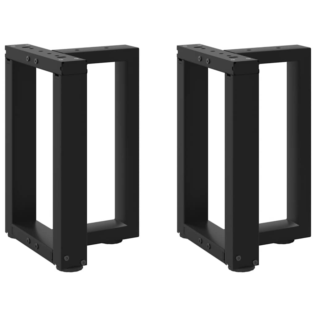 Pés para mesa de centro em forma de t, 2 peças, preto, 28x25x(42-43) cm, aço