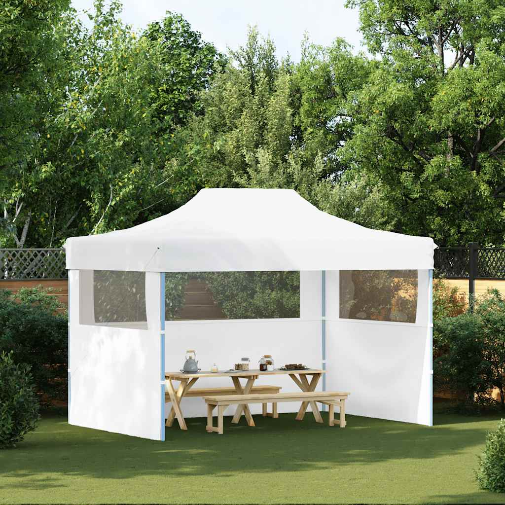 Tenda dobrável profissional festas 3 paredes 280x410x315 cm aço branco