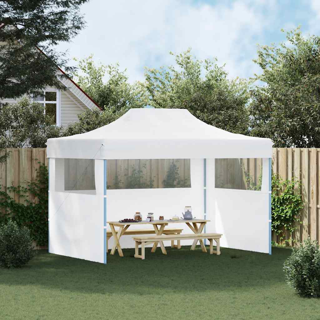 Tenda dobrável profissional festas 3 paredes 280x410x315 cm aço branco