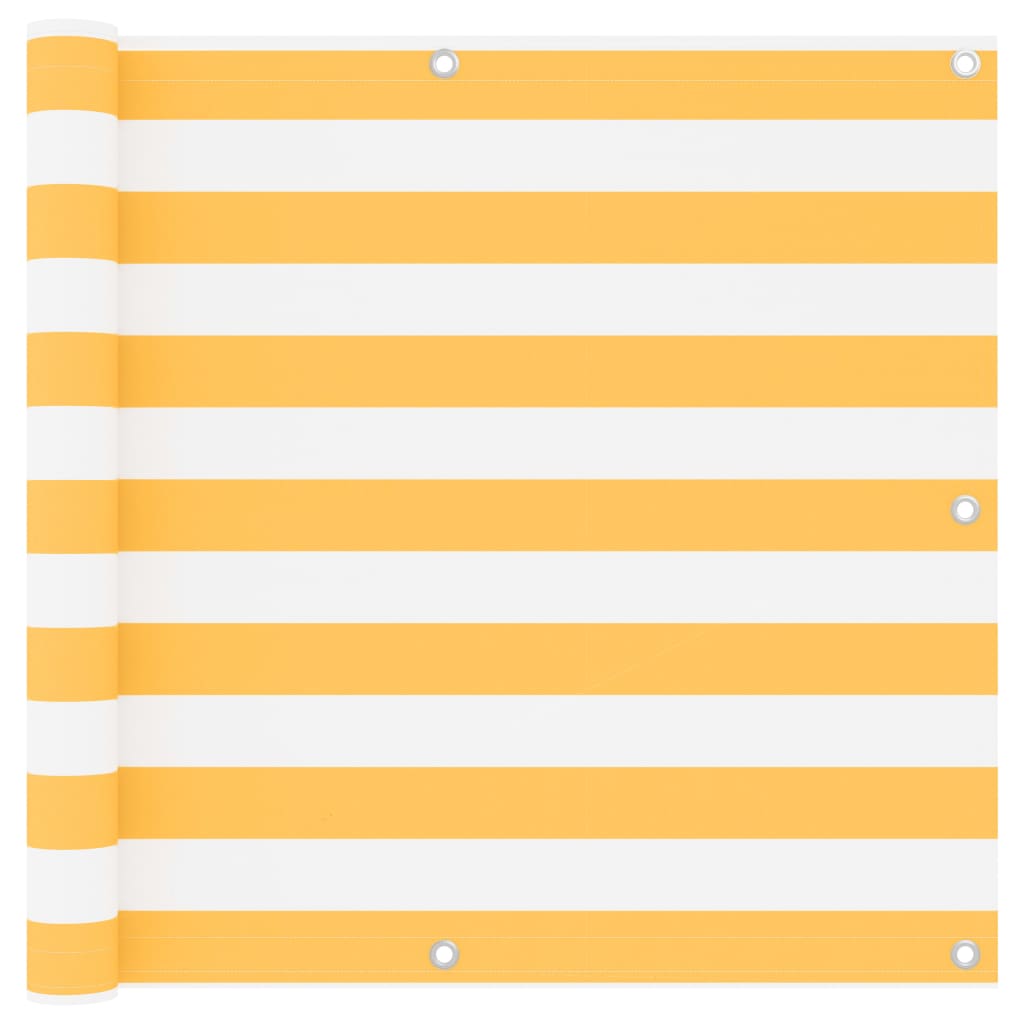 Tela de varanda 90x500 cm tecido oxford branco e amarelo