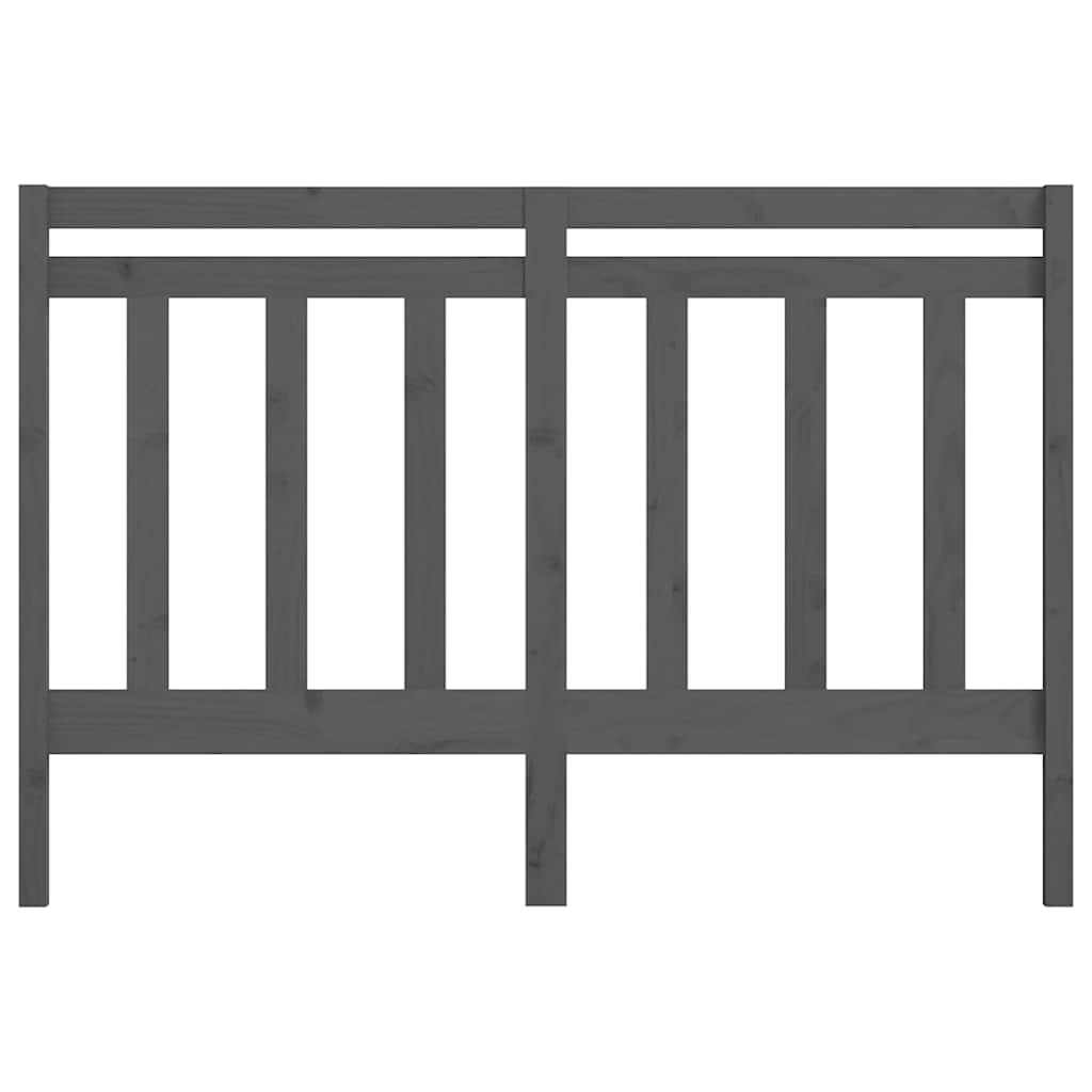 Cabeceira de cama 126x4x100 cm pinho maciço cinzento