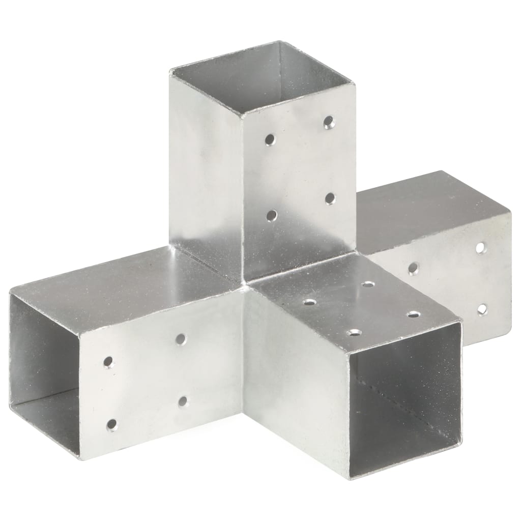Base para poste em forma de x 71x71 mm metal galvanizado