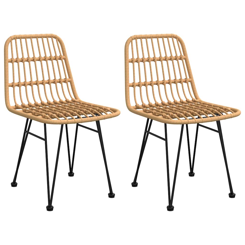 3 Pcs conjunto de jantar para jardim vime PE