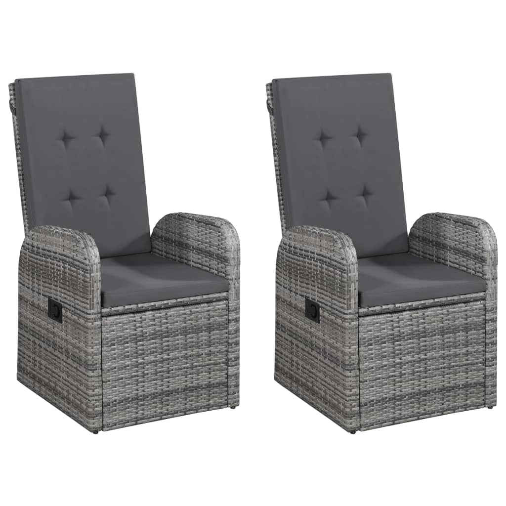 5 Pcs conjunto de jantar para jardim cinzento
