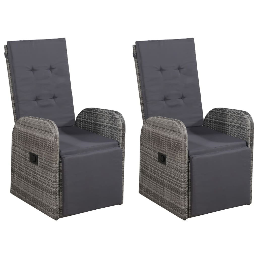 5 Pcs conjunto de jantar para jardim cinzento