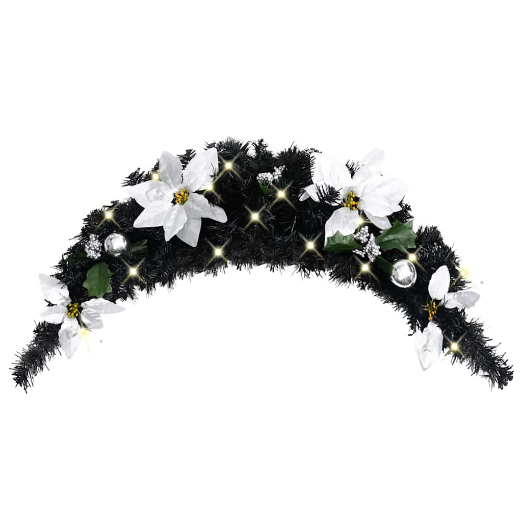 Grinalda de natal com luzes LED 90 cm PVC preto