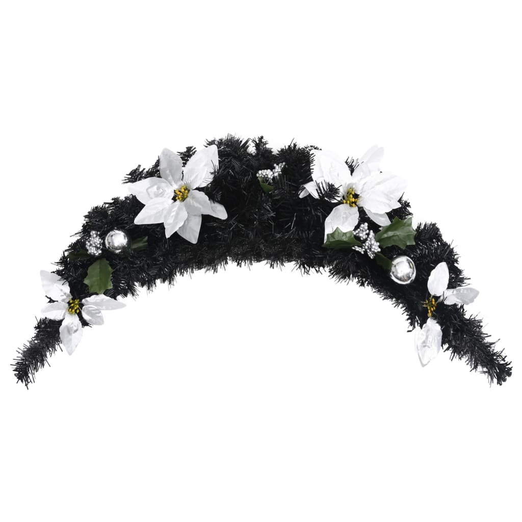 Grinalda de natal com luzes LED 90 cm PVC preto