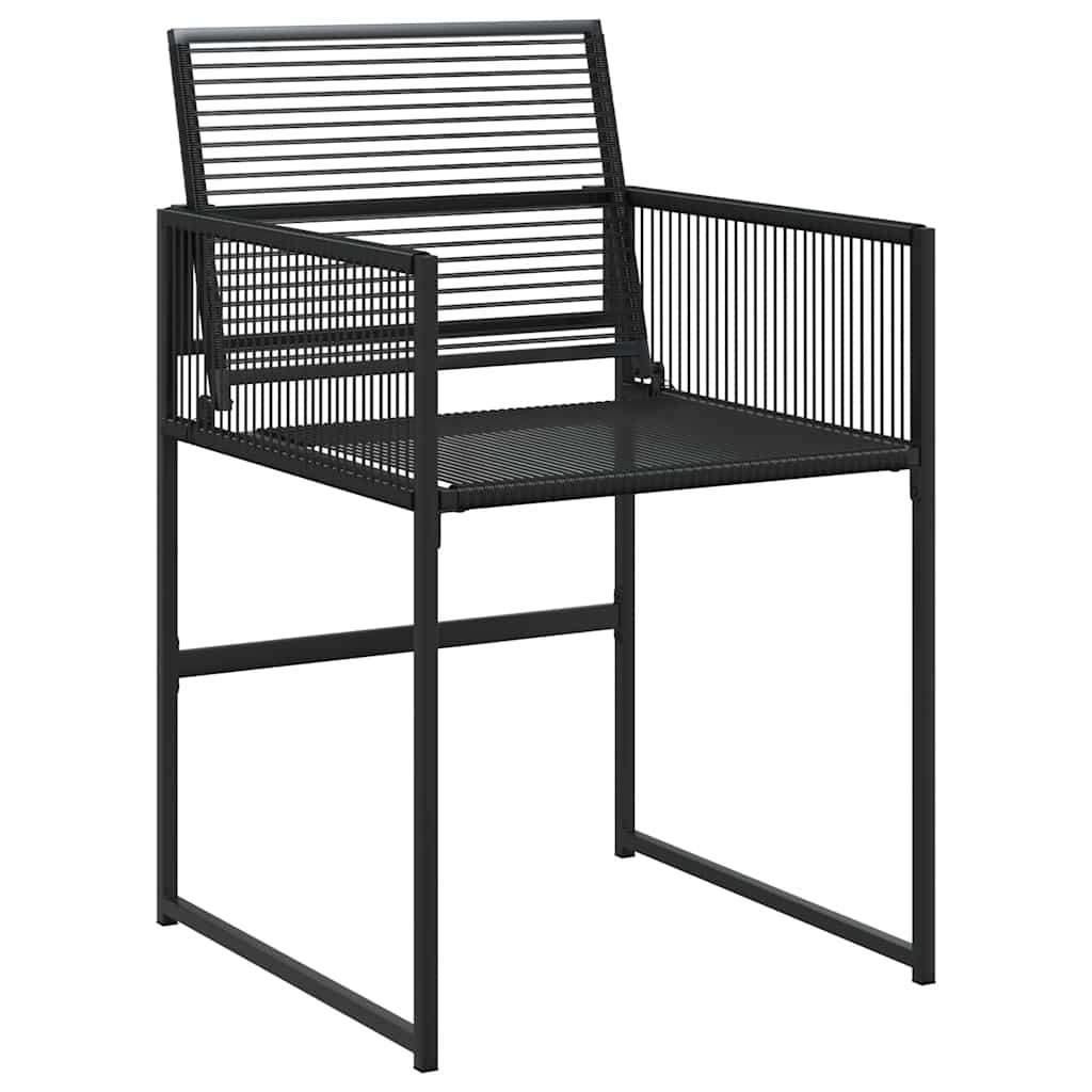 9 Pcs conjunto de jantar para jardim vime PE preto