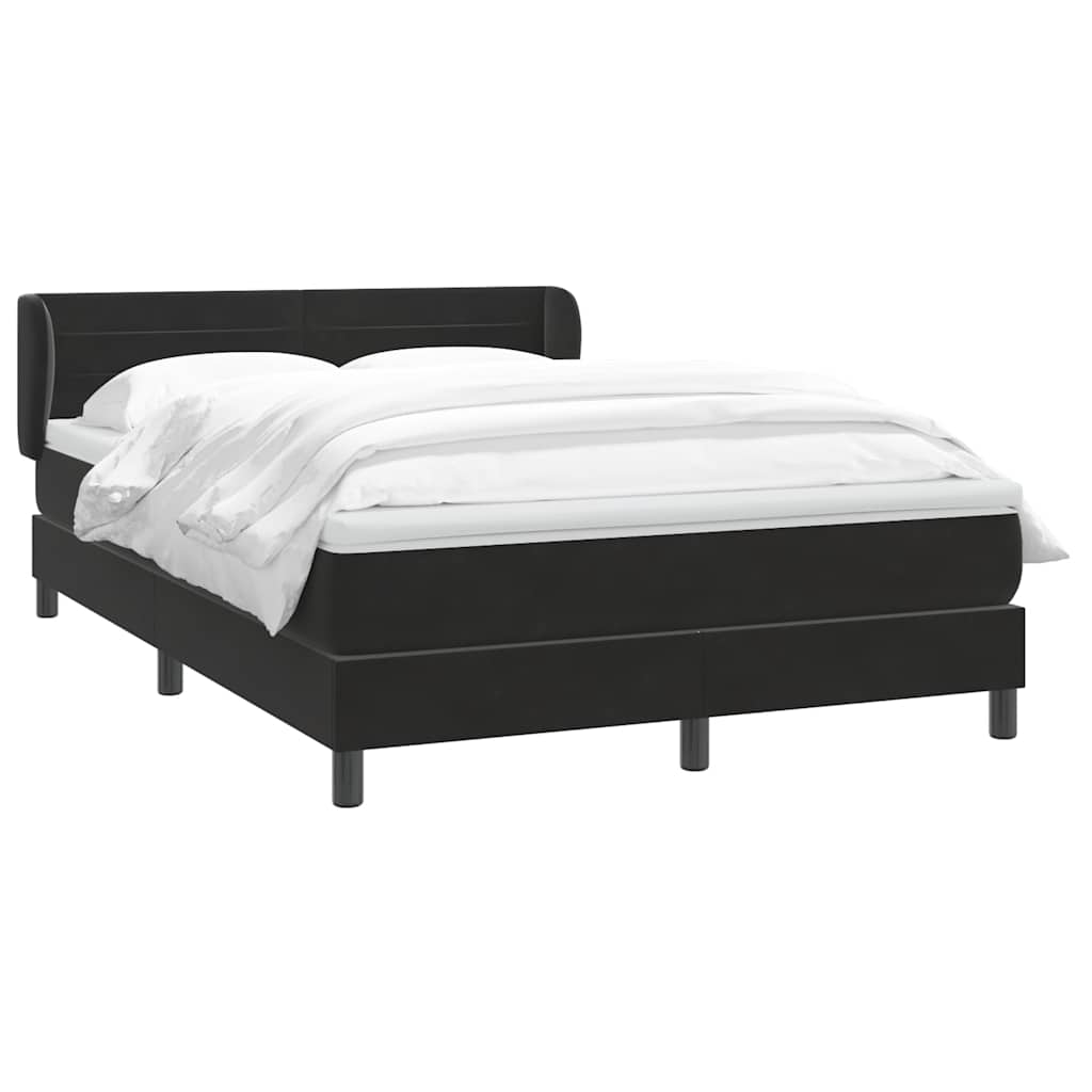 Cama com molas/colchão 160x210 cm veludo preto