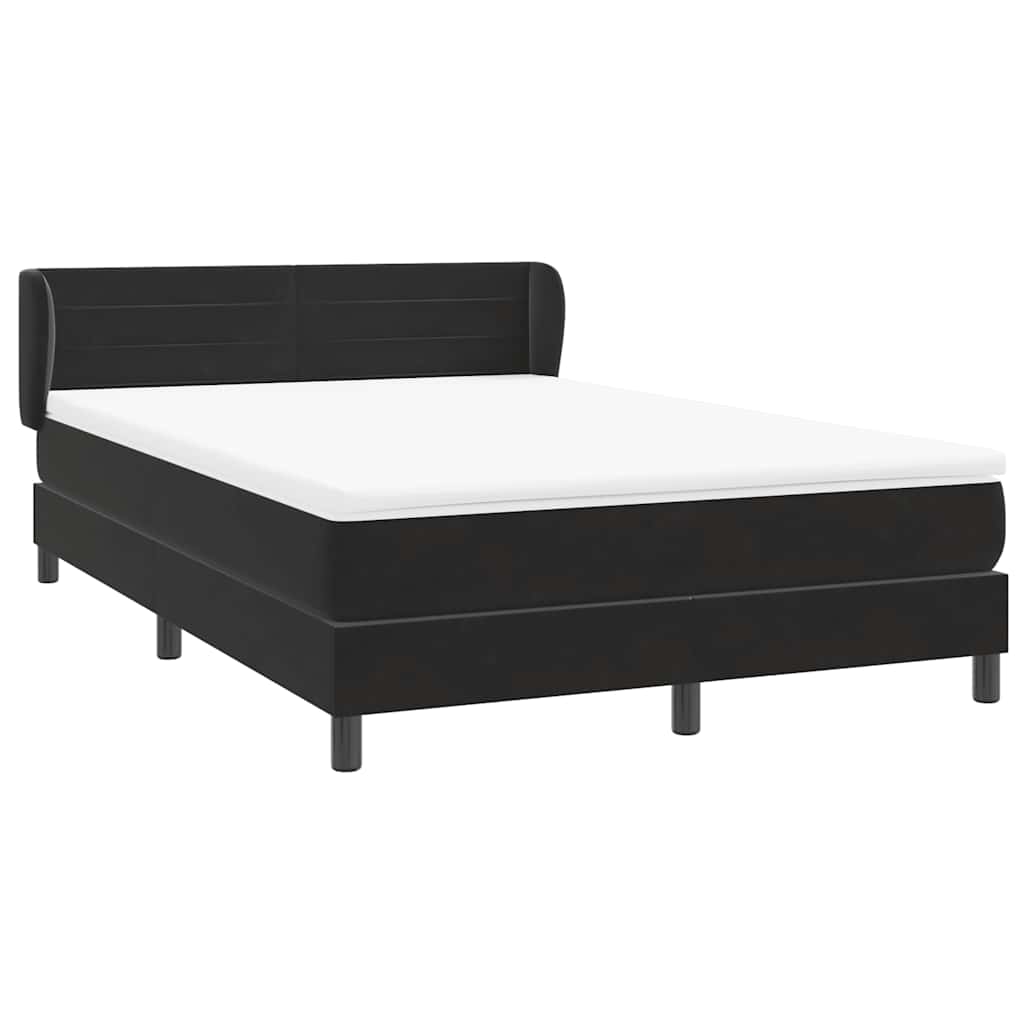 Cama com molas/colchão 160x210 cm veludo preto