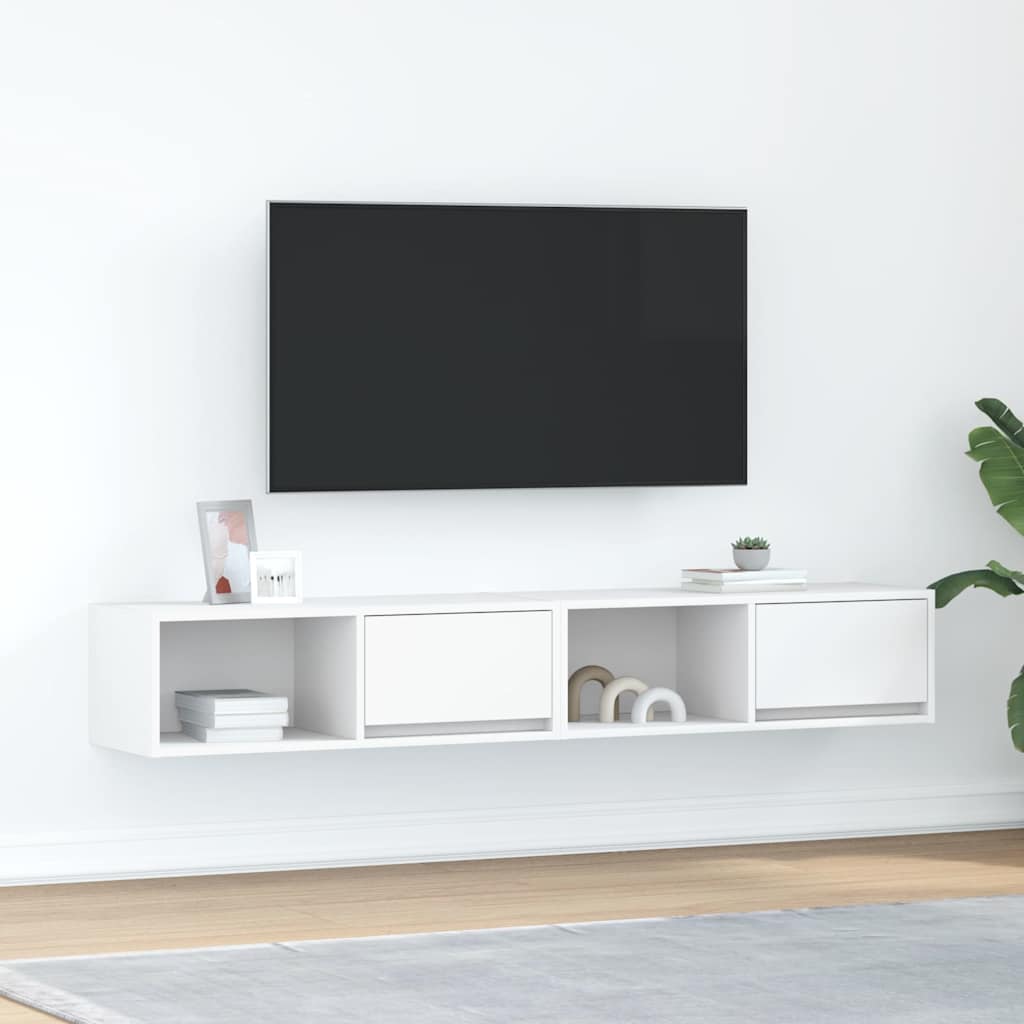 Móveis de TV 2 pcs 80x31x25,5 cm deriv. madeira branco