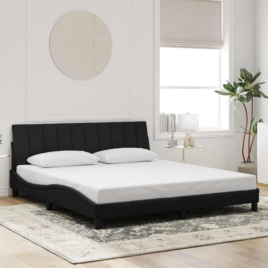 Estrutura de cama sem colchão hanko 180x200 cm veludo preto