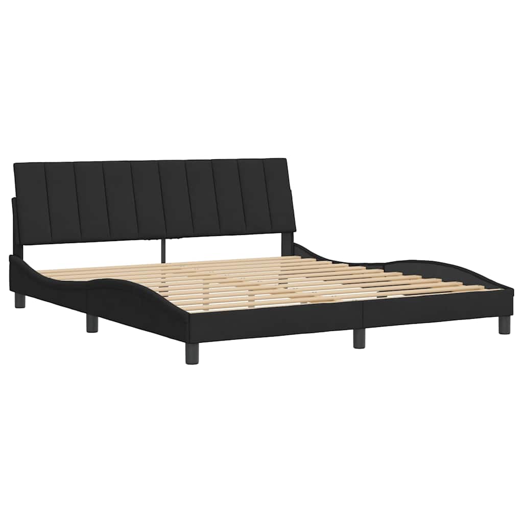 Estrutura de cama sem colchão hanko 180x200 cm veludo preto