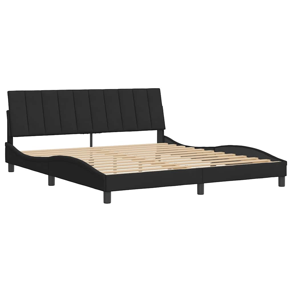 Estrutura de cama sem colchão hanko 180x200 cm veludo preto