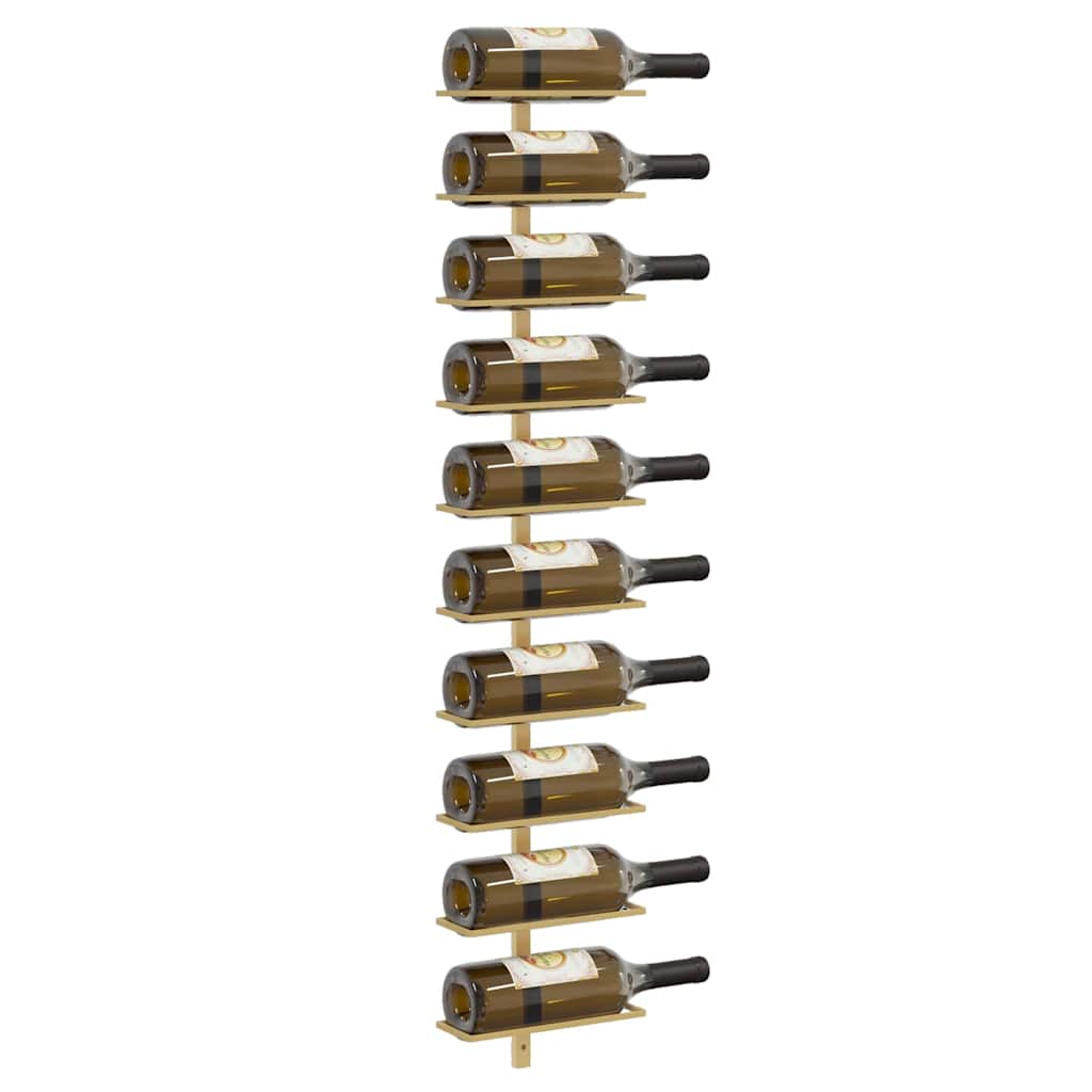 Garrafeira de parede para 10 garrafas metal dourado