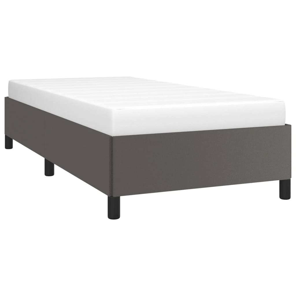 Estrutura de cama 80x200 cm couro artificial cinza