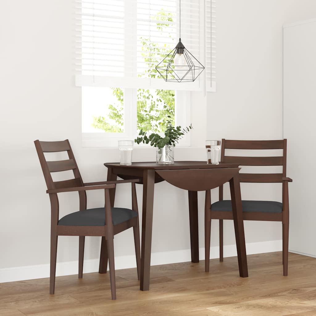 Cadeiras de jantar com almofadões 2 pcs madeira maciça castanho