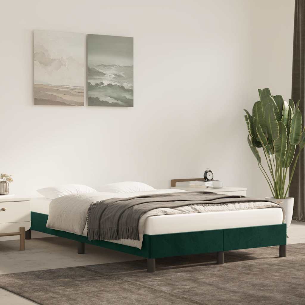 Estrutura de cama com colchão verde escuro 120x190 cm veludo