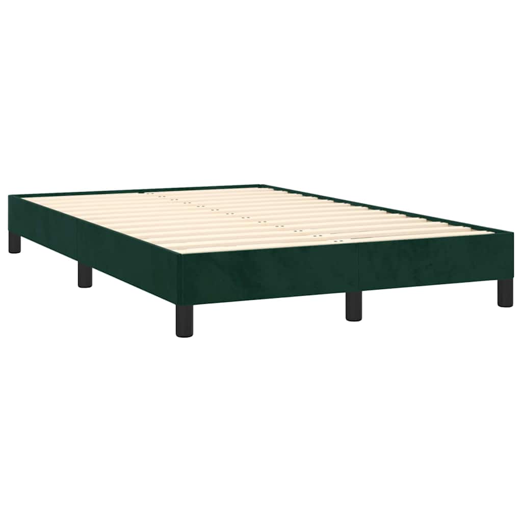 Estrutura de cama com colchão verde escuro 120x190 cm veludo