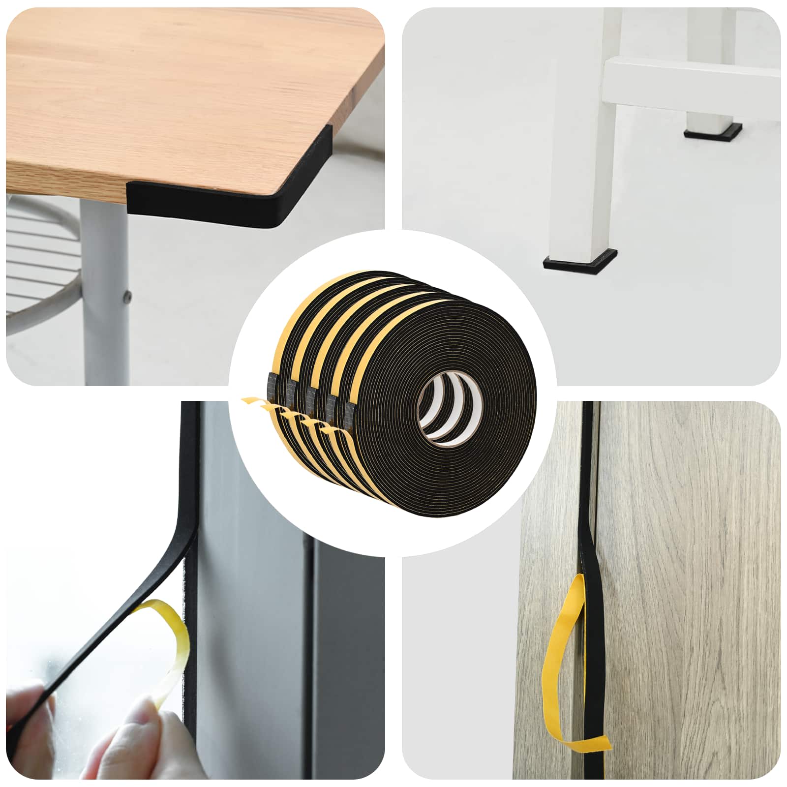 Fita de espuma autoadesiva 5 unid. preto 10mm x 10m espuma cr