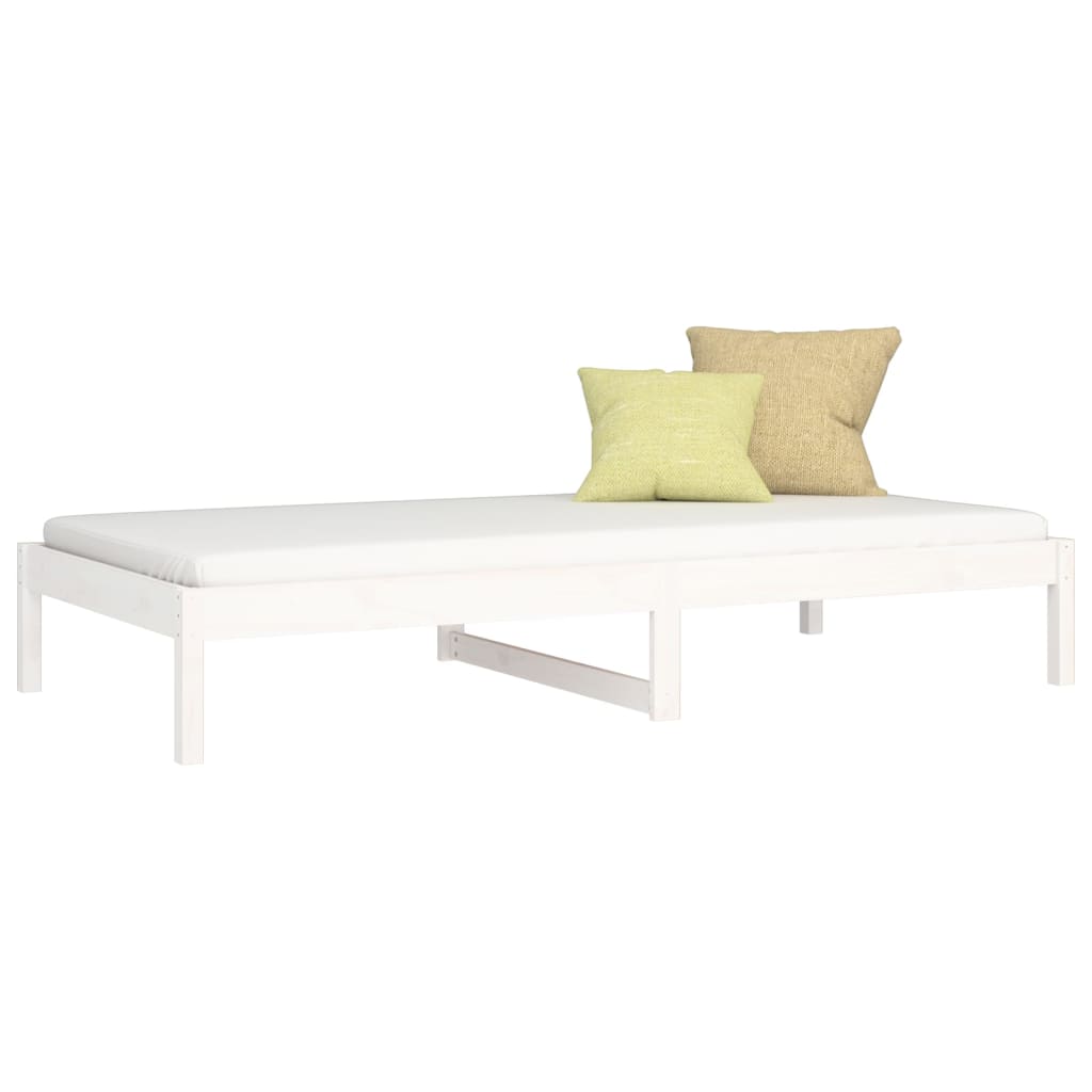 Sofá-cama sem colchão 90x200 cm madeira de pinho maciça branco