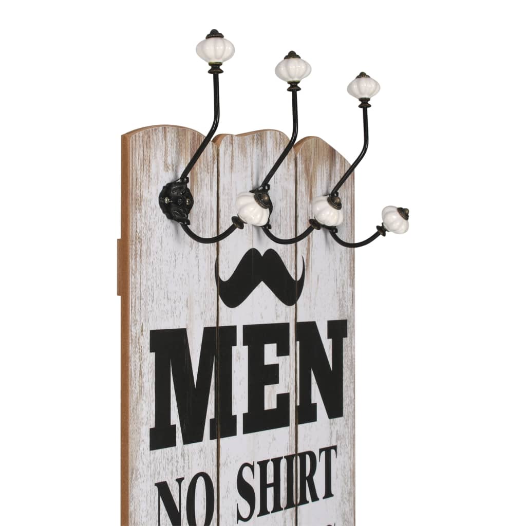 Bengaleiro de parede com 6 ganchos 120x40 cm men ladies