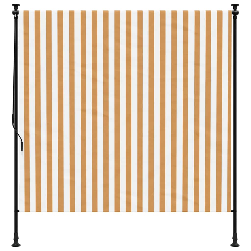 Estore de rolo exterior 200x270 cm tecido/aço laranja e branco