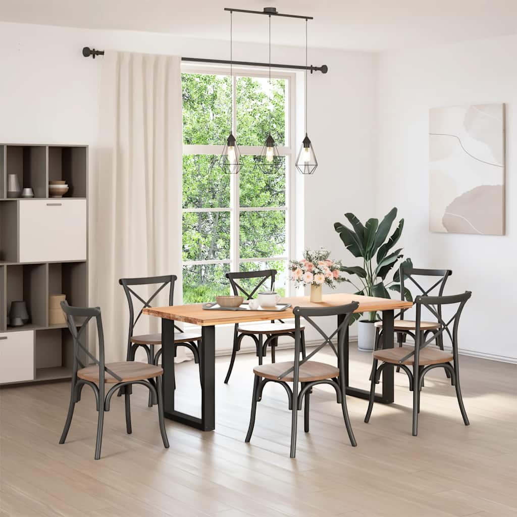 Pés de mesa de jantar em forma de u, 2 peças, preto, 60x(72-73) cm, aço