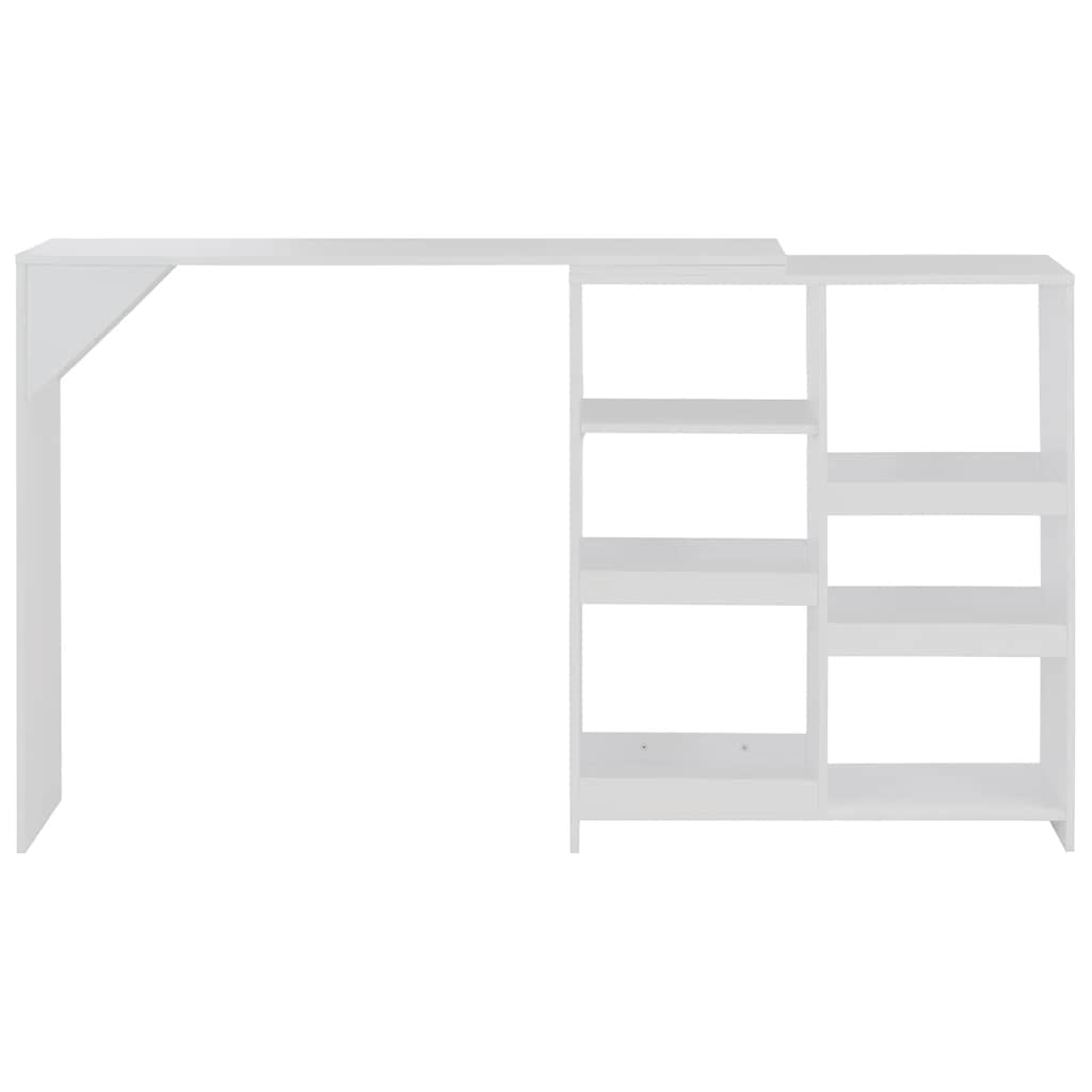 Mesa de bar com prateleira movível branco 138x39x110 cm