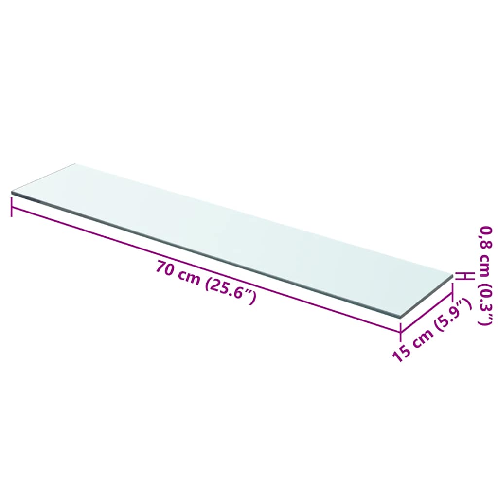 Prateleiras 2 pcs 70x15 cm vidro transparente