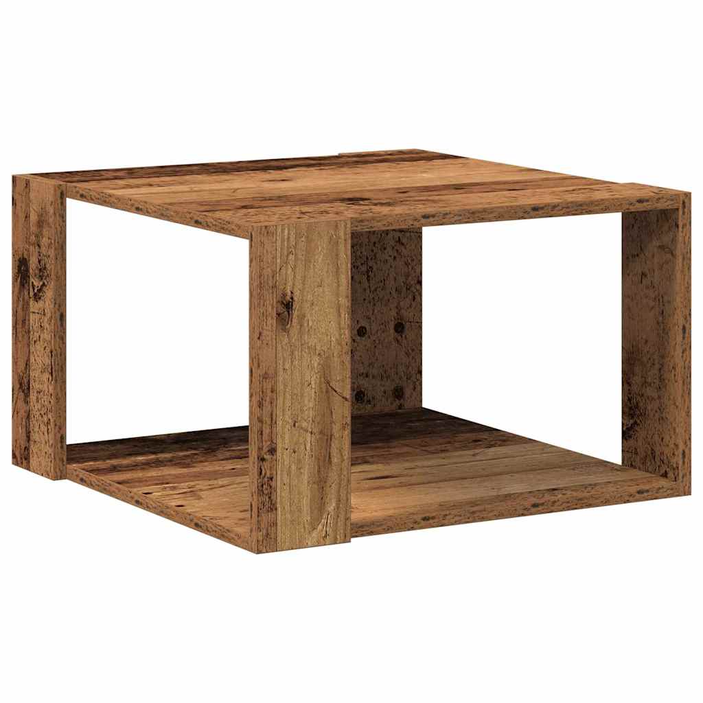 Mesa de centro madeira antiga 51,5 x 51,5 x 30 cm
