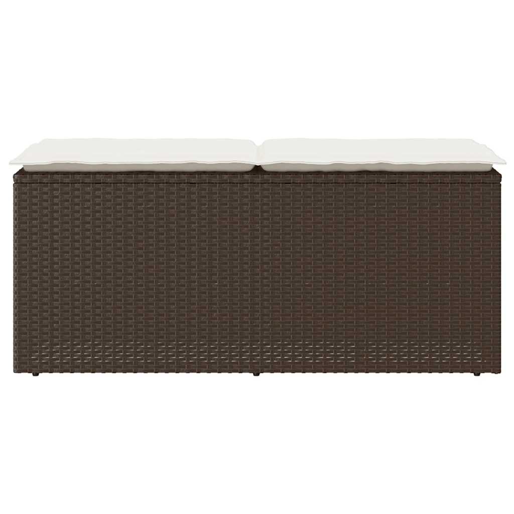 Banco de jardim com almofadão 110x40x44 cm vime PE castanha