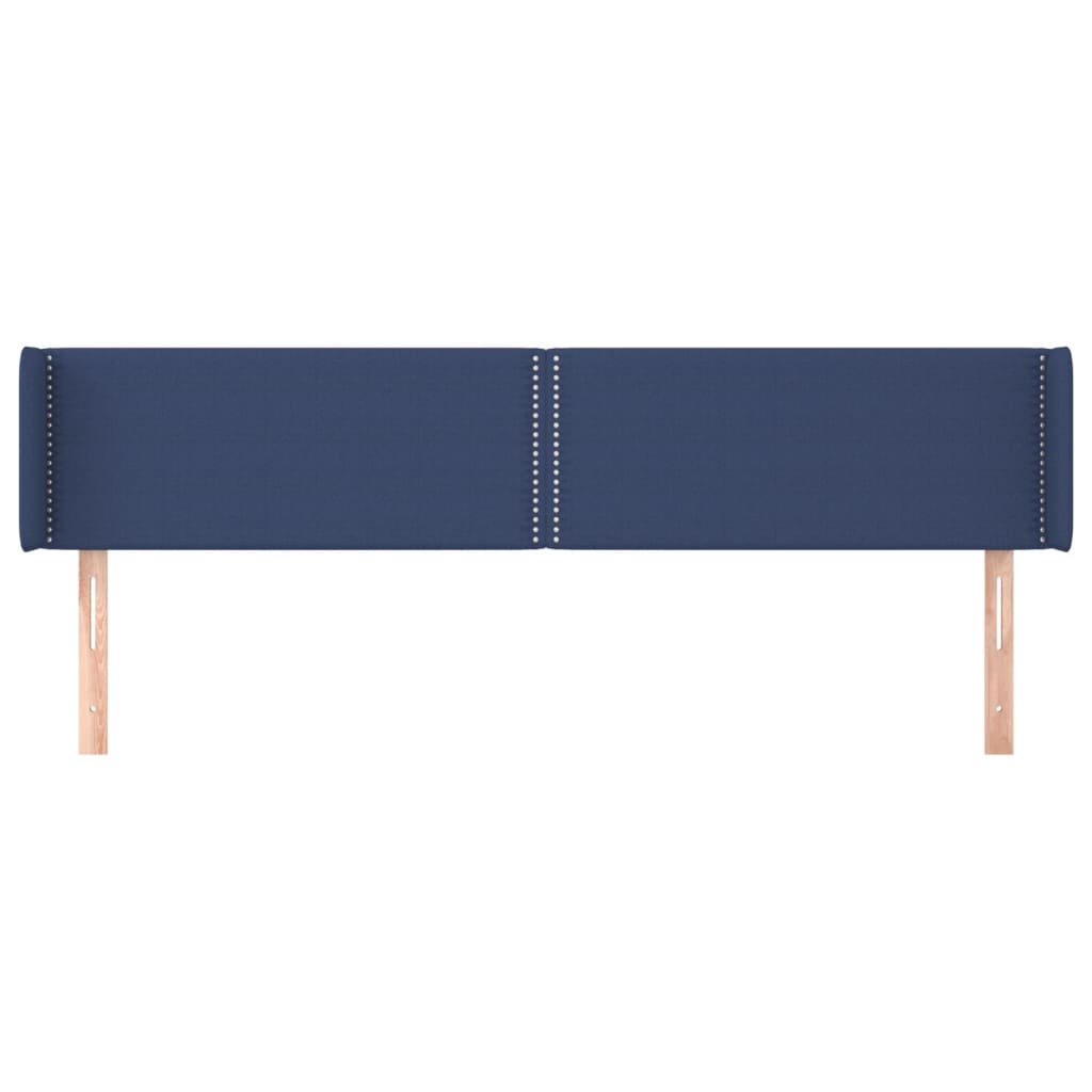 Cabeceira de cama c/ abas tecido 203x16x78/88 cm azul