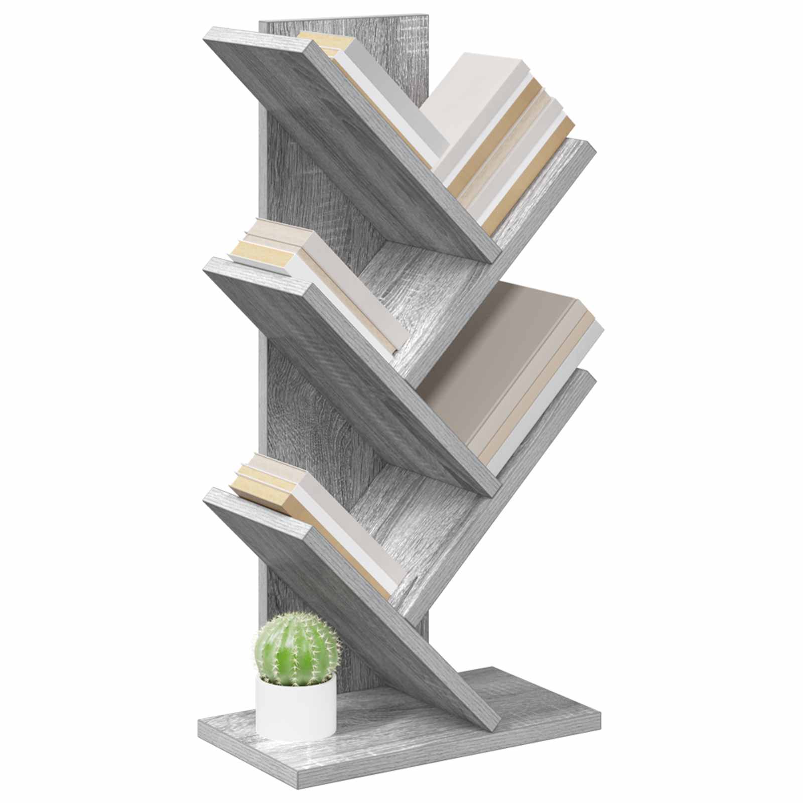 Estante de livros em árvore 4 andares 30 x 18 x 60 cm