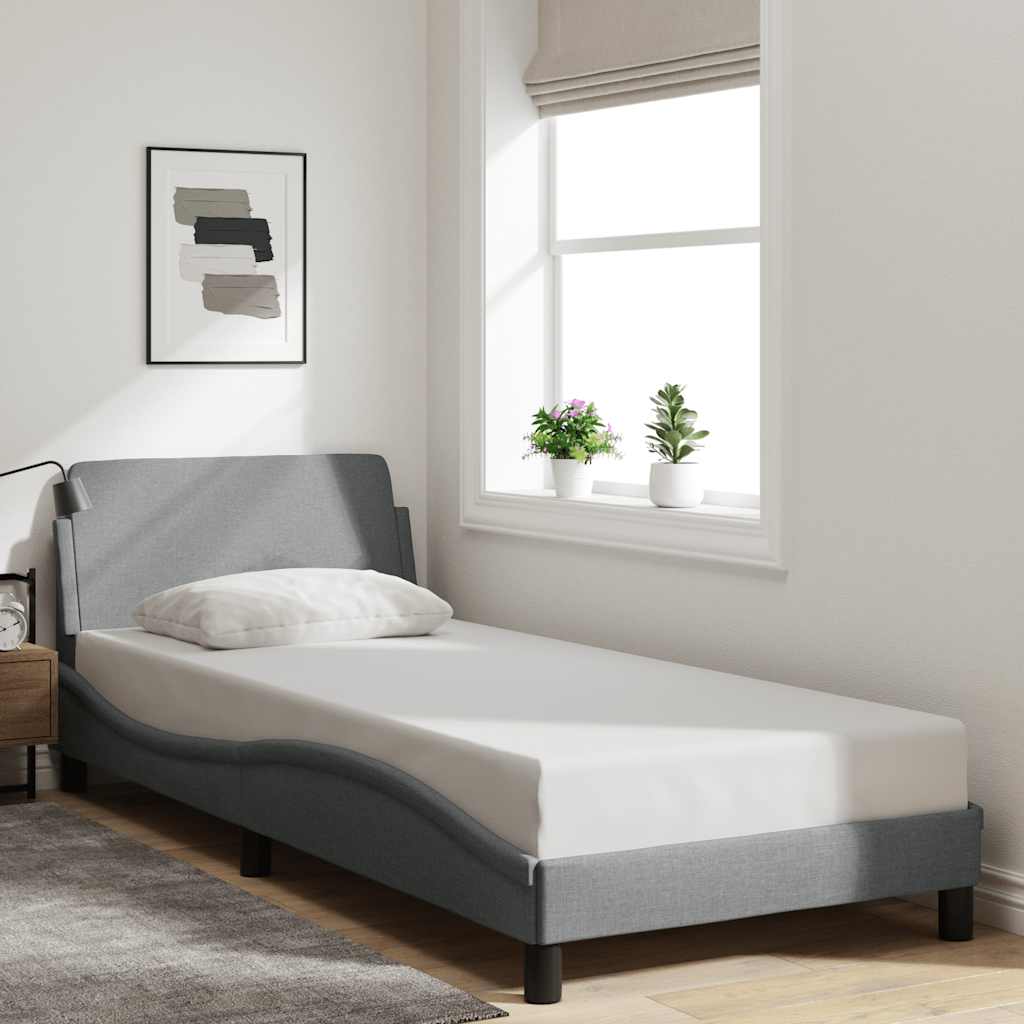 Estrutura de cama dover 80x200 cm tecido cinzento-claro