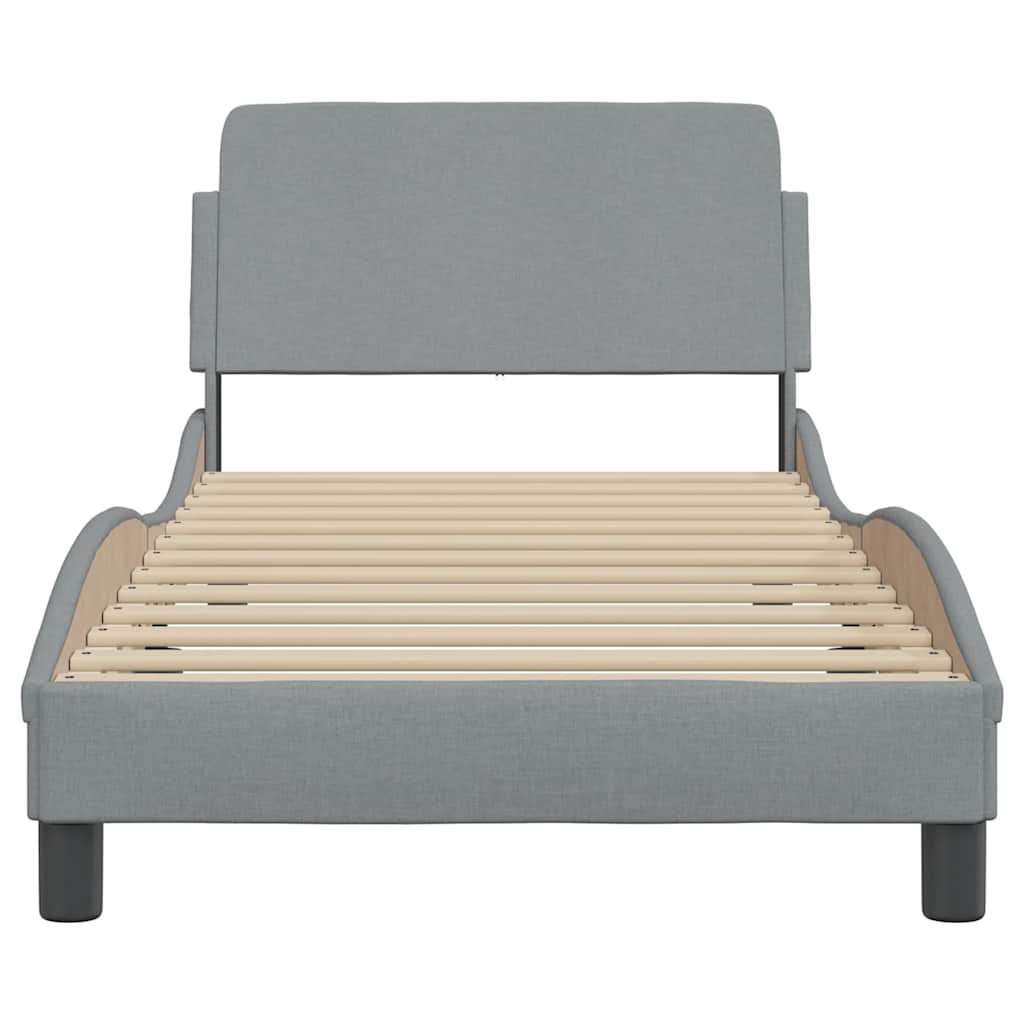 Estrutura de cama dover 80x200 cm tecido cinzento-claro