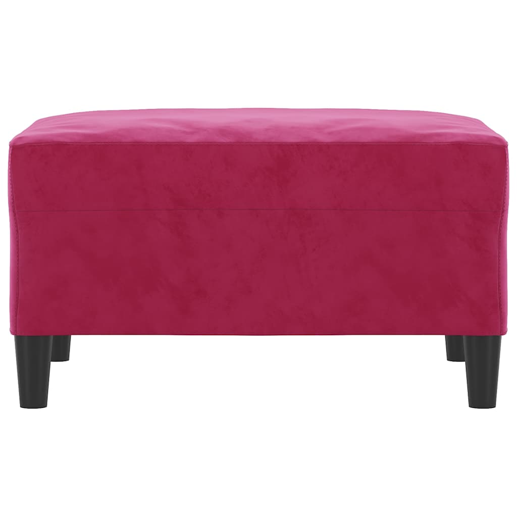 Apoio de pés 70x55x41 cm veludo vermelho tinto
