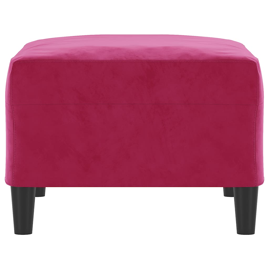 Apoio de pés 70x55x41 cm veludo vermelho tinto