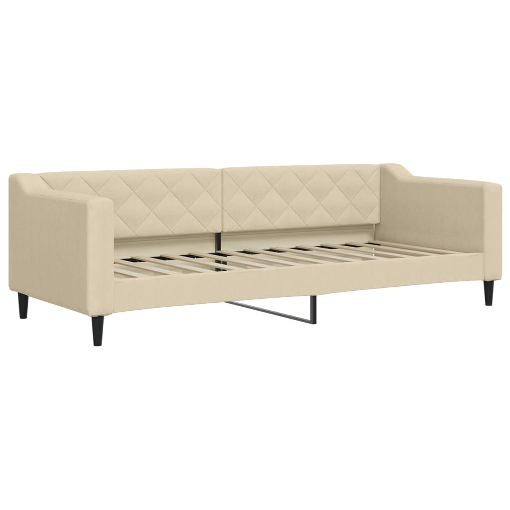 Sofá-cama com gavetão 80x200 cm tecido cor creme