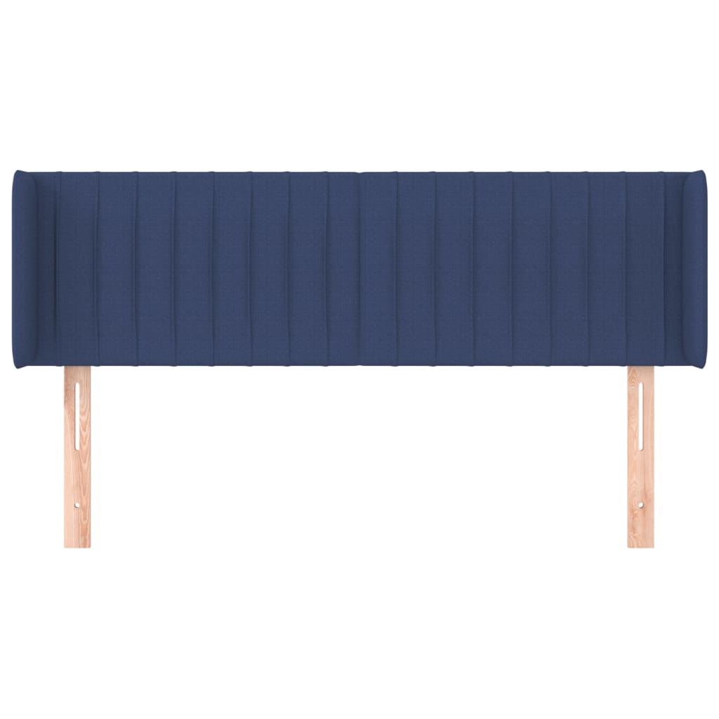 Cabeceira de cama c/ abas tecido 147x16x78/88 cm azul