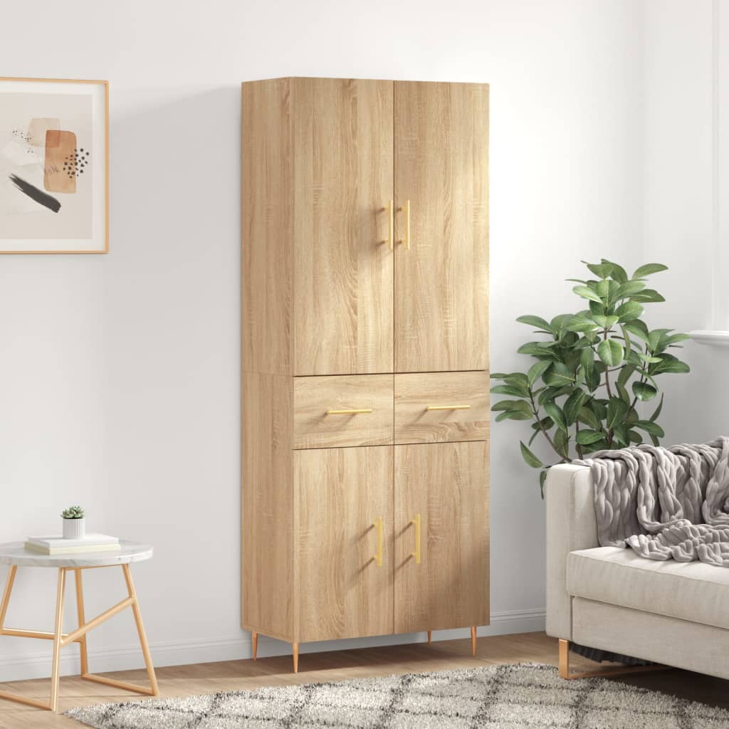 Armário alto 69,5x34x180 cm derivados de madeira cor sonoma