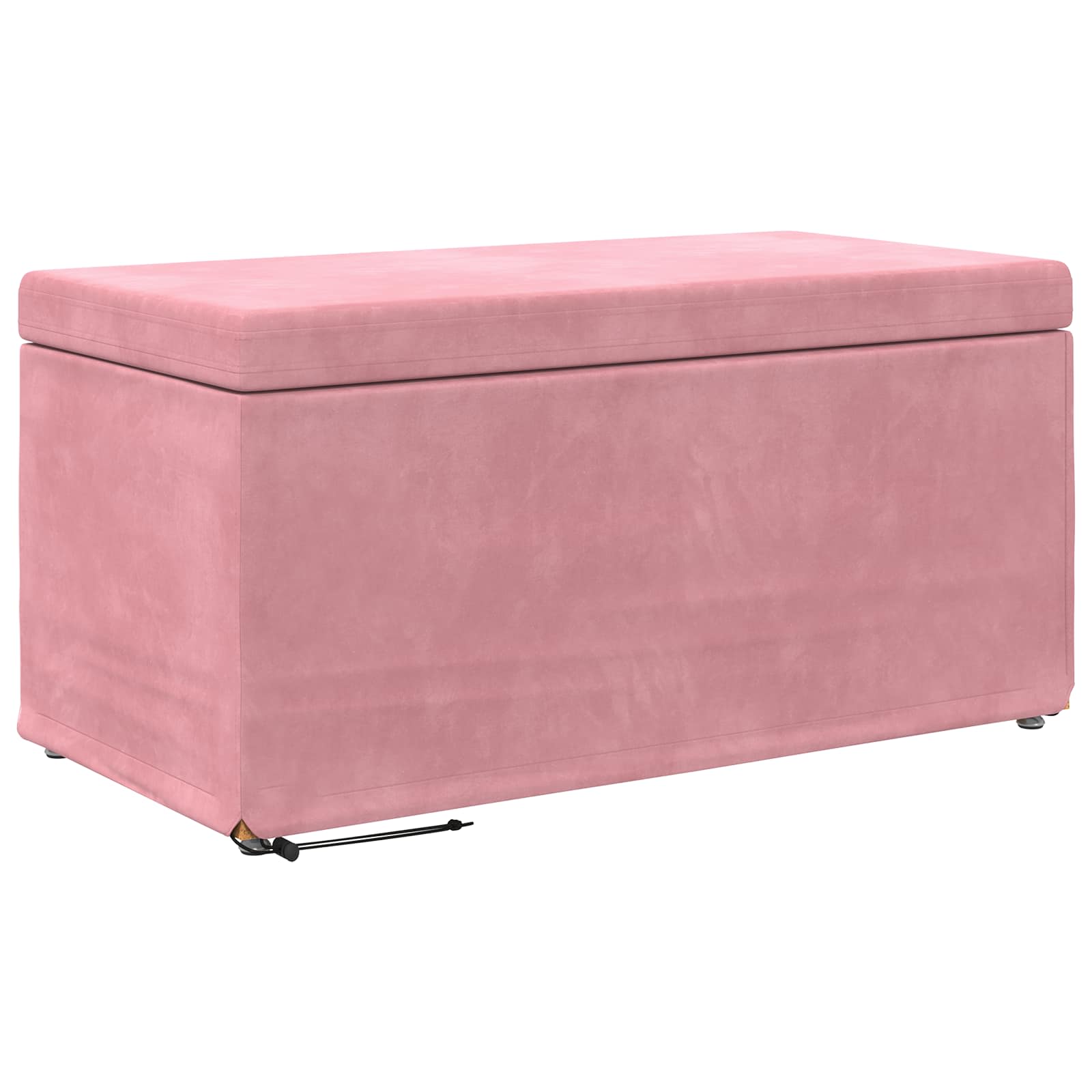 Banqueta rosa 81 x 41 x 40 cm veludo e madeira de engenharia