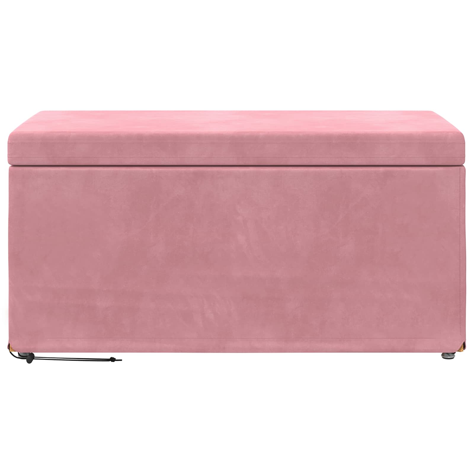 Banqueta rosa 81 x 41 x 40 cm veludo e madeira de engenharia