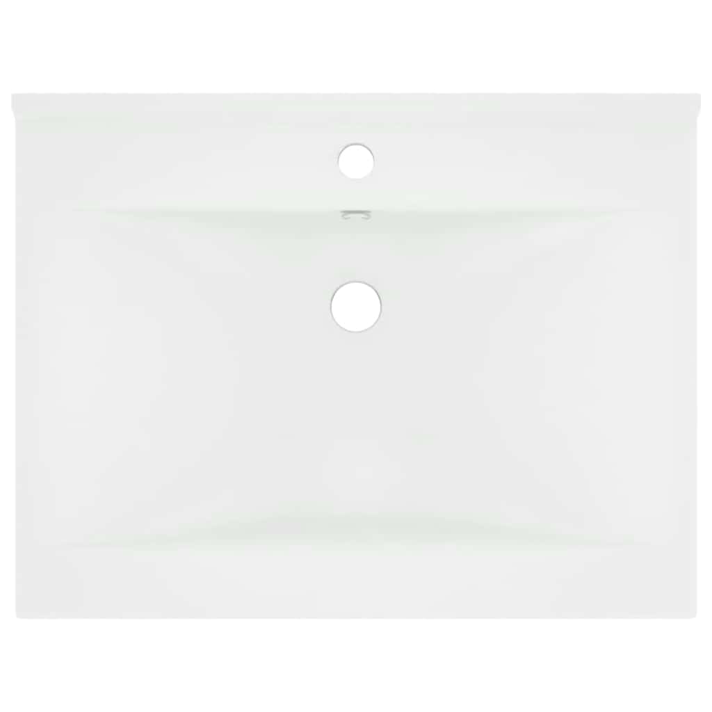 Lavatório c/ orifício de torneira 60x46 cm cerâmica branco mate