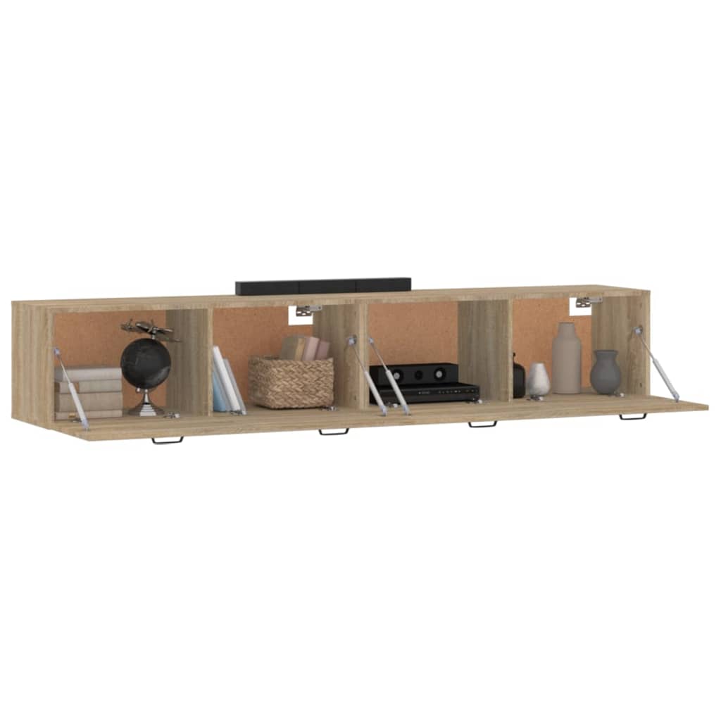 Armários parede 2pcs 100x36,5x35 cm derivados madeira sonoma